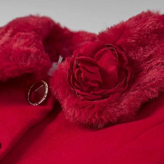Παιδικό παλτό ΕΒΙΤΑ για κορίτσια Spinster κόκκινο άνετο ζεστό χειμωνιάτικο ετών online2