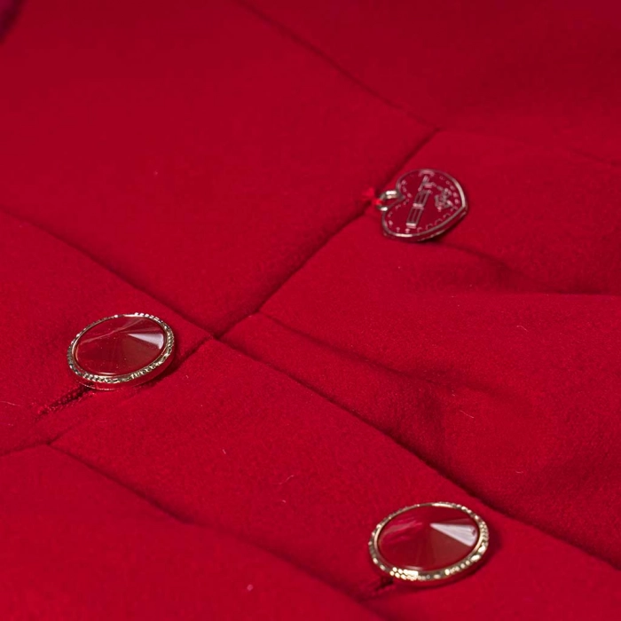 Παιδικό παλτό ΕΒΙΤΑ για κορίτσια Spinster κόκκινο άνετο ζεστό χειμωνιάτικο ετών online3