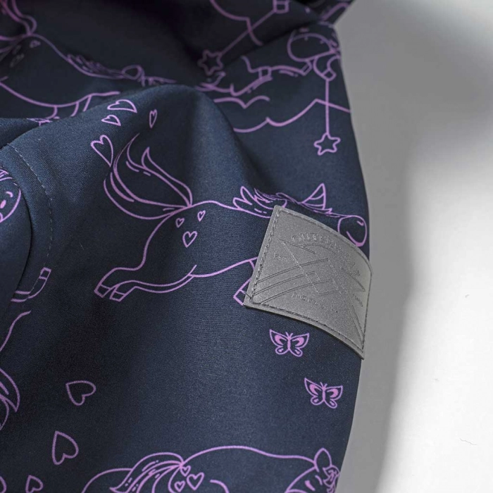 Παιδικό μπουφάν Name it για κορίτσια Happy Unicorn μπλε καθημερινό ζεστό  αντιανεμικό fleece ετών online (3)