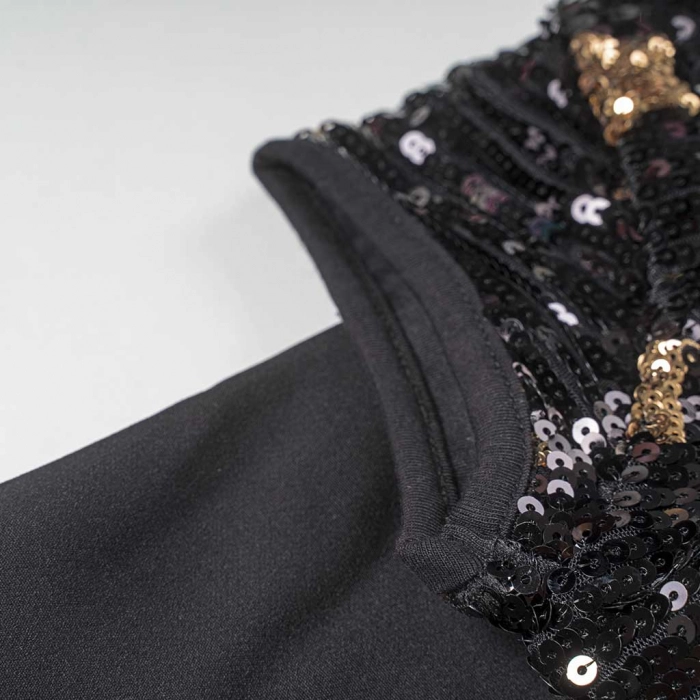 Παιδικό φόρεμα ΕΒΙΤΑ για κορίτσια Gold stars μαύρο κοριτσίστικα καλά παγιέτες επώνυμα οικονομικά online  τσάντα (5)