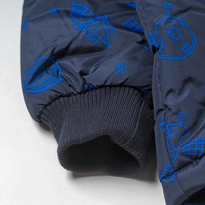 Παιδικό μπουφάν Name it για αγόρια Blue Space μπλε μοντέρνο αγορίστικο ζεστό με κουκούλα ετών online (4)
