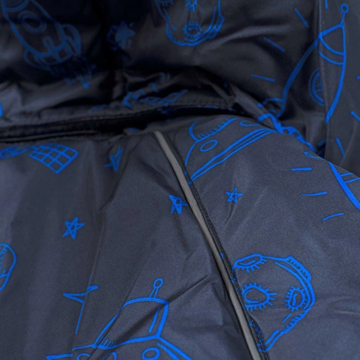 Παιδικό μπουφάν Name it για αγόρια Blue Space μπλε μοντέρνο αγορίστικο ζεστό με κουκούλα ετών online