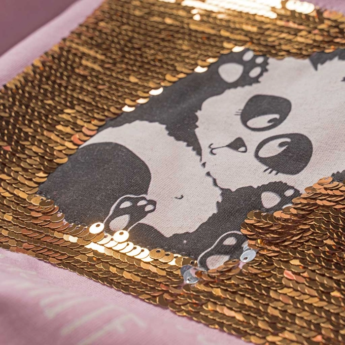 Παιδικό σετ ΕΒΙΤΑ για κορίτσια Panda ροζ καθημερινό άνετο εποχιακό με κολάν ετών online (2)