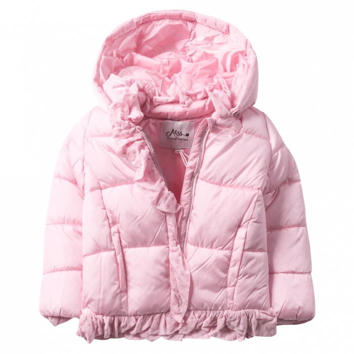Βρεφικό μπουφάν Original Marines για κορίτσια Baby ροζ χειμωνιάτικα μακρυμάνικα online μηνών επώνυμα