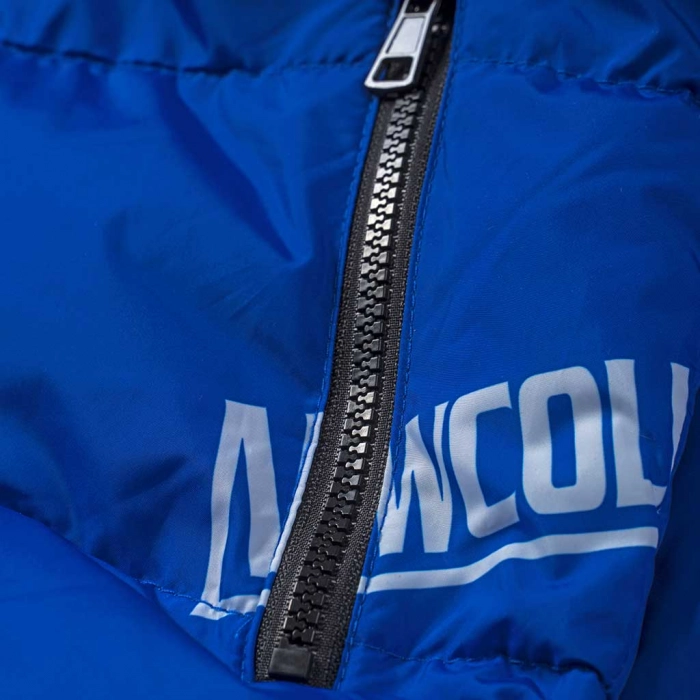 Παιδικό μπουφάν New College για αγόρια Warm Blue μπλε ζεστό ετών κουκούλα σχολείο χειμωνιάτικο  (3)