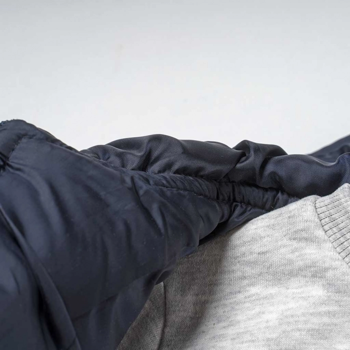 Παιδικό σετ φόρμας Hashtag για αγόρια Showing γκρι καθημερινό άνετο τριπλέτα αμάνικο μπουφάν ετών online  (5)