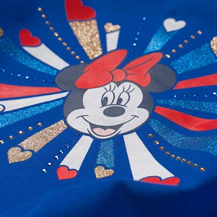 Βρεφική μπλούζα Disney για κορίτσια Minnie heart μπλε χειμωνιάτικες επώνυμες καθημερινές μηνών online (2)
