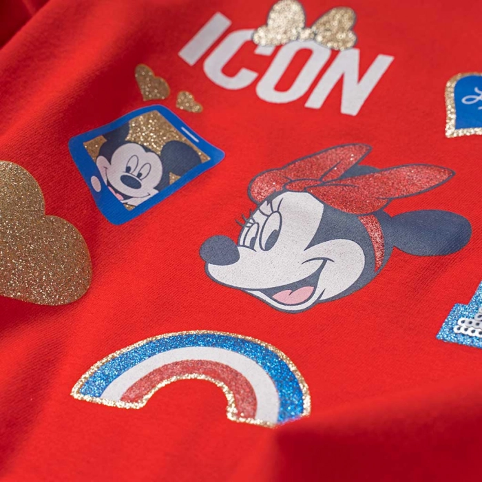 Βρεφική μπλούζα Disney για κορίτσια Icon κόκκινο χειμωνιάτικες επώνυμες καθημερινές μηνών online (2)