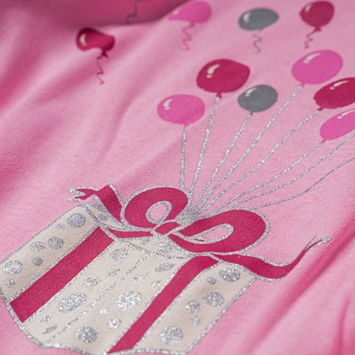 Παιδική πιτζάμα ΕΒΙΤΑ για κορίτσια Ballons ροζ χειμωνιάτικες ζεστές καθημερινές ετών online  (2)