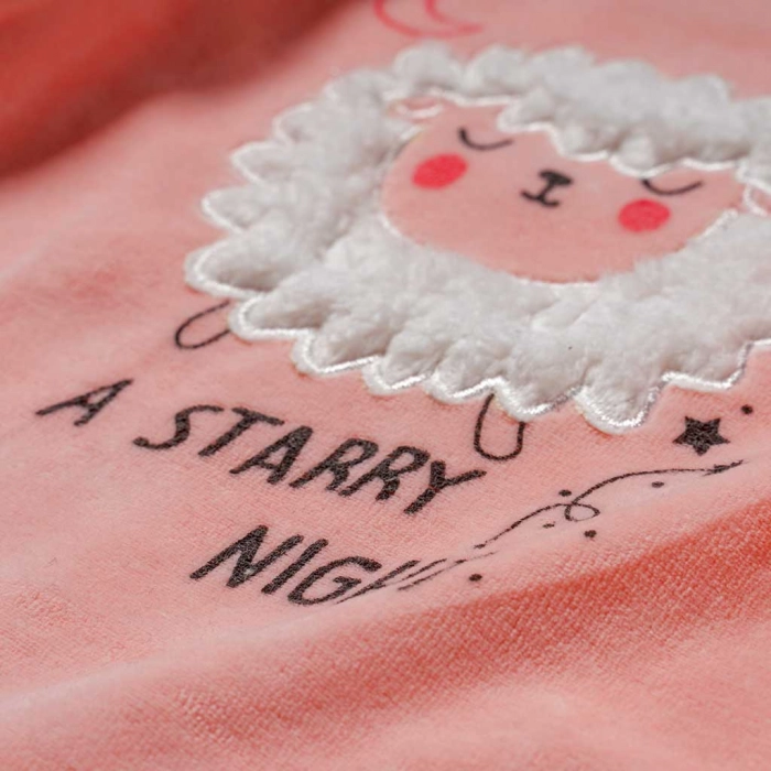 Βρεφική πιτζάμα Εβίτα για κορίτσια Starry ροζ χειμωνιάτικες καθημερινές βρεφικές μηνών online (2)