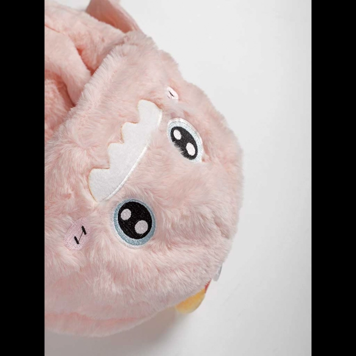 Παιδικός σκούφος για κορίτσια Little Monster ροζ άνετο ζεστό αστείο ετών online (3)