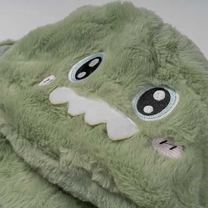 Παιδικός σκούφος Little Monster πράσινο άνετο ζεστό αστείο ετών online (2)