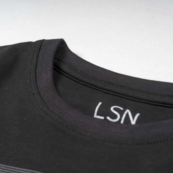 Παιδική μπλούζα Losan για αγόρια Big L μαύρο επώνυμη καθημερινή εποχιακή άνετη ετών online (3)