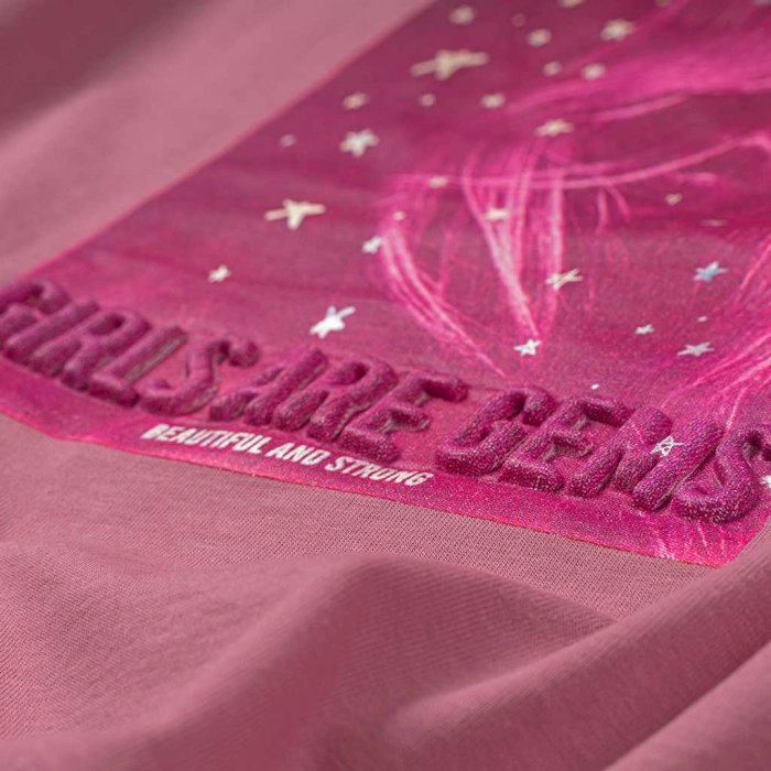 Παιδική μπλούζα Losan για κορίτσια Gems ροζ καθημερινή άνετη επώνυμη βόλτα σχολείο ετών online (2)