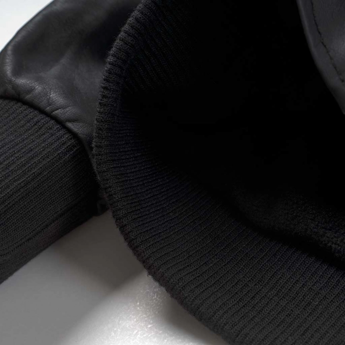 Παιδικό μπουφάν για αγόρια Dark Shadow μαύρο καθημερινό άνετο ζεστό δερματίνη κάζουαλ βόλτα πάρτι επώνυμο ετών online (4)