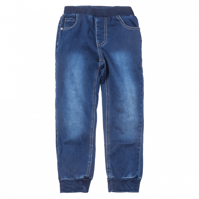 Παιδικό παντελόνι New College για αγόρια Jogger Jean μπλε  καθημερινό άνετο σχολείο βόλτα ετών online (1)