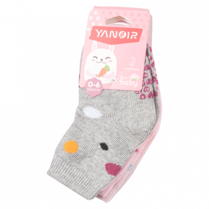 Βρεφικές κάλτσες Yanoir για κορίτσια Funky Pink σετ 3 ζευγάρια καθημερινές άνετες σχέδιο μηνών online (4)