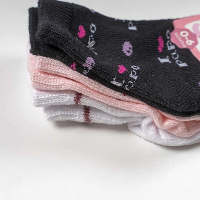 Βρεφικές κάλτσες Yanoir για κορίτσια Funky Pink σετ 3 ζευγάρια καθημερινές άνετες σχέδιο μηνών online (3)
