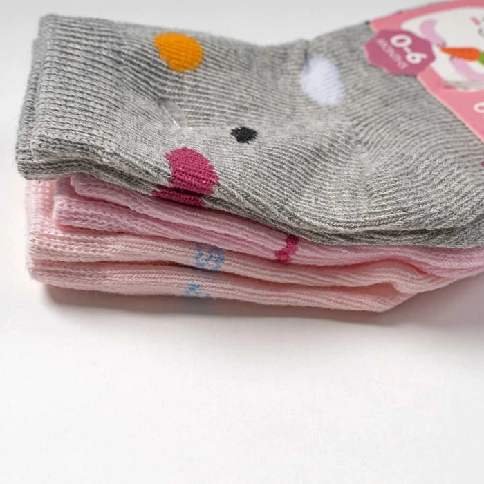 Βρεφικές κάλτσες Yanoir για κορίτσια Funky Pink σετ 3 ζευγάρια καθημερινές άνετες σχέδιο μηνών online (1)