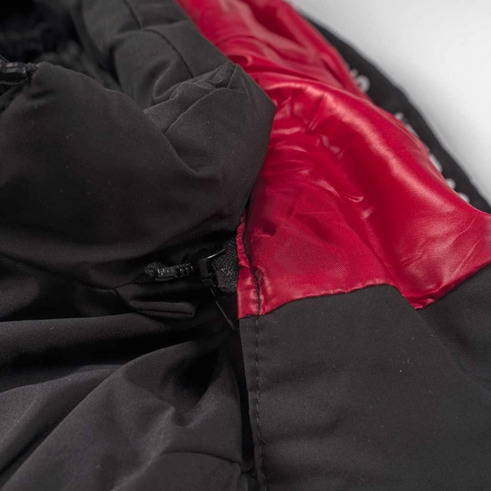 Παιδικό μπουφάν New College για αγόρια Red In Black μαύρο καθημερινό άνετο ζεστό χειμωνιάτιο  ετών onlin3 (4)