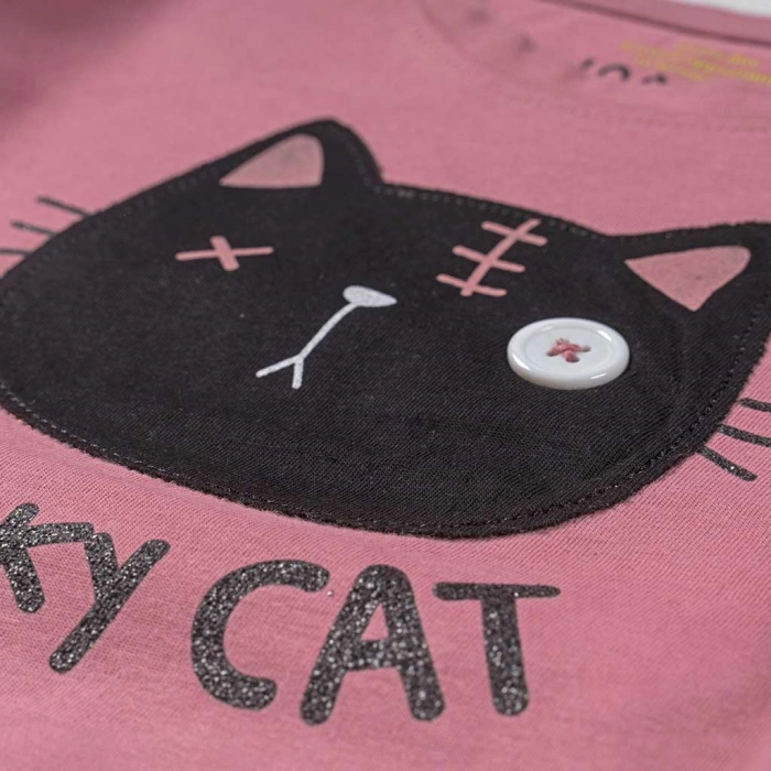 Παιδική μπλούζα Losan για κορίτσια Cat ροζ καθημερινές εποχιακές ετών μακρυμάνικες επώνυμες online (2)