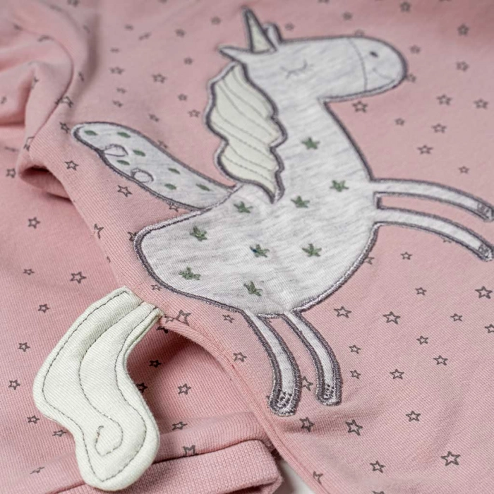 Βρεφικό φορμάκι Losan για κορίτσια The Unicorn ροζ καθημερινό άνετο  επώνυμο μηνών online (2)