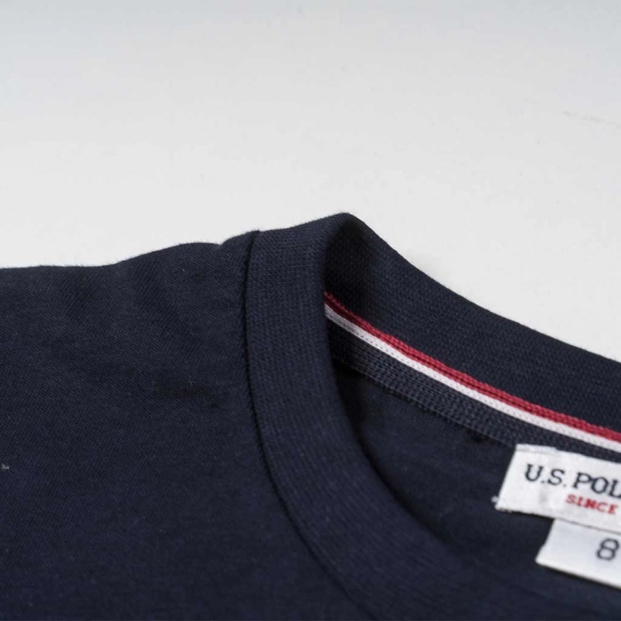 Παιδική μπλούζα U.S Polo για αγόρια 1890 μπλέ καθημερινό άνετο καλοκαιρινό βόλτα επώνυμο ετών online (1)