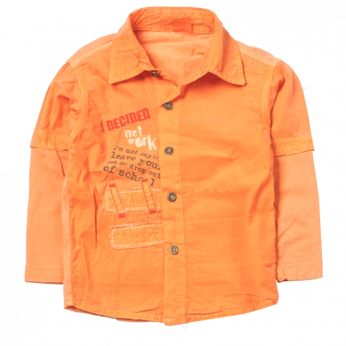 Παιδικό πουκάμισο Trax για αγόρια Drop πορτοκαλί εποχιακά ετών μακρυμάνικα ελληνικά γιορτές online