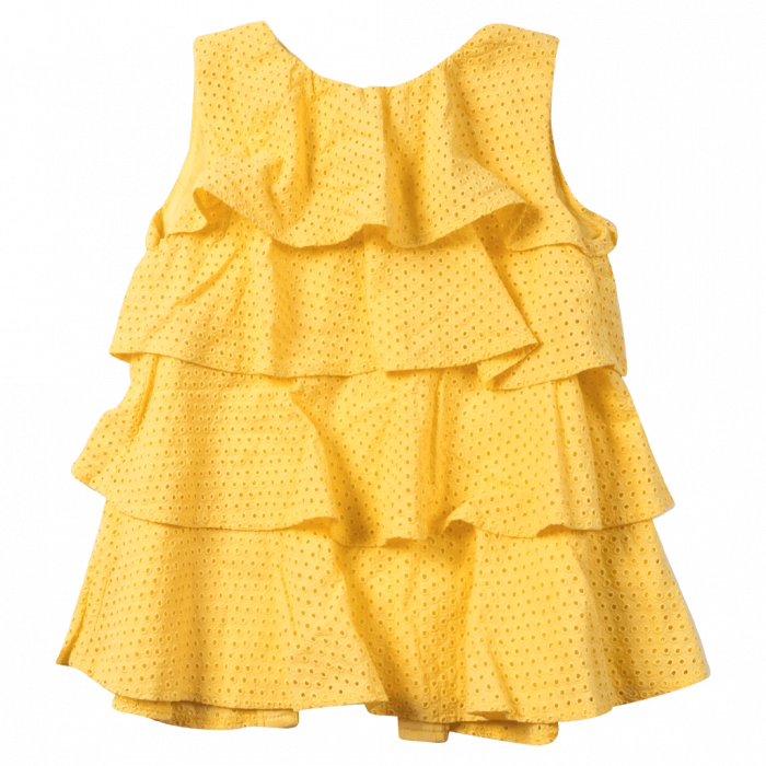 Παιδική μπλούζα Mayoral για κορίτσια Sunny κίτρινο καλοκαιρινές αμάνικες καλές επώνυμες online