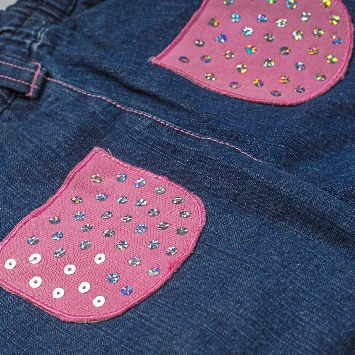 Παιδικό παντελόνι τζιν για κορίτσια Sea μπλε καθημερινά εποχιακά ετών μονόχρωμα online (4)