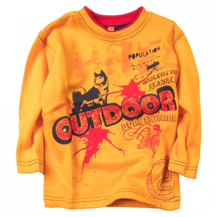 Παιδική μπλούζα Cotton Planet για αγόρια Outdoor πορτοκαλί καθημερινή άνετη βόλτα σχολείο ετών online (1)