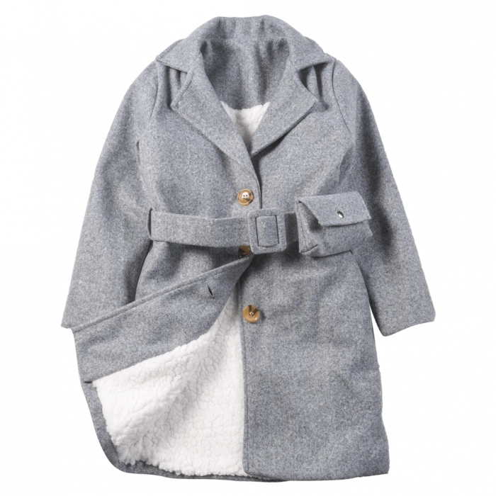 Παιδικό παλτό για κορίτσια Lady Winter γκρι άνετο ζεστό καλό βόλτες πάρτι ρεβεγιόν ετών online (1)
