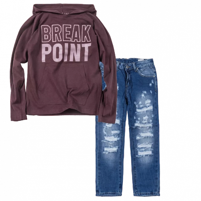 Παιδική μπλούζα Losan για αγόρια Break Point μπορντό καθημερινή άνετη σχολείο βόλτα επώνυμη ετών oine (1) | Παιδικό παντελόνι Online για αγόρια Vogue μπλε καθημερινό άνετο κάζουαλ σκισμένο βόλτα ετών online (1) 