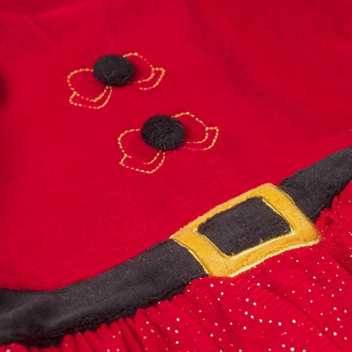 Βρεφικό χριστουγεννιάτικο σετ φορμάκι  Reindeer Girly Santa κόκκινο μοντέρνο για τις γιορτές κοριτσίστικο μηνών online (4)