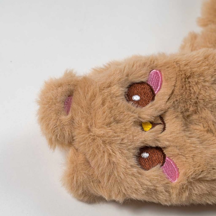 Παιδικά γάντια για κορίτσια Fluff καφέ χειμερινά χνουδωτά ζεστά online (1)