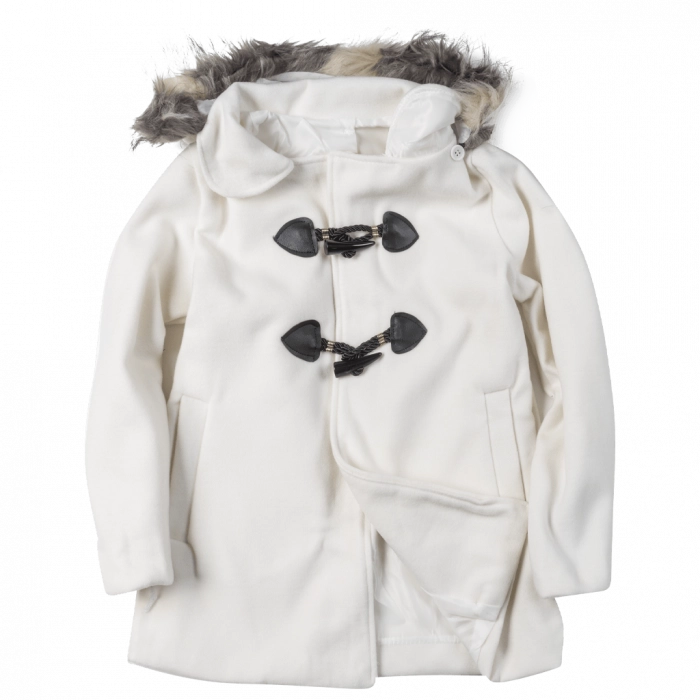 Παιδικό παλτό για κορίτσια Chalet άσπρο κάζουαλ μοντογκόμερι βόλτα πάρτι ρεβεγιόν ετών online (1)