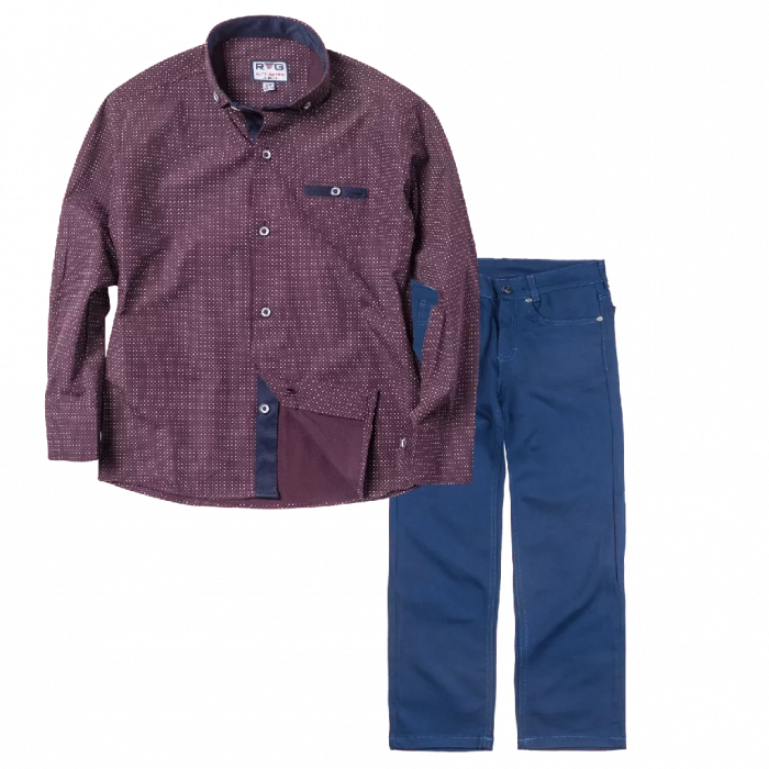 Παιδικό πουκάμισο για αγόρια Sheffield μελιτζάνι καλό επίσημο εκδηλώσεις online | Παιδικό παντελόνι για αγόρια Genova 2 μπλε γαλάζιο καθημερινά ελαστικά αγορίστικά online (3) 