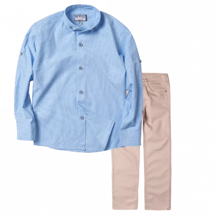 Παιδικό πουκάμισο για αγόρια Burnley γαλάζιο καλό επίσημο εκδηλώσεις onlline | Παιδικό παντελόνι για αγόρια Genova 2 μπέζ καθημερινά αγορίστικα ελαστικά online (1) 