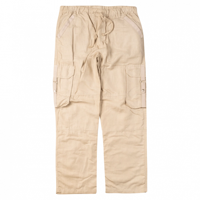 Παιδικό παντελόνι Cormoranp για αγόρια Linen Cargo μπεζ casual λινό άνετο βόλτα καλοκαίρι γιορτή ετών online (1)