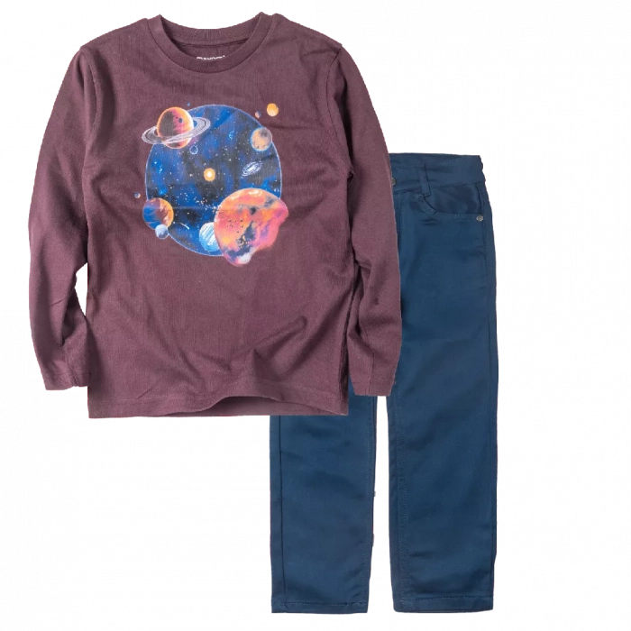 Παιδική μπλούζα Mayoral για αγόρια Planet μπορντό καθημερινή εποχιακή βόλτα μακρυμάνικη ετών online1 | Παιδικό παντελόνι για αγόρια Genova2 μπλέ σκούρο 2 (1) 