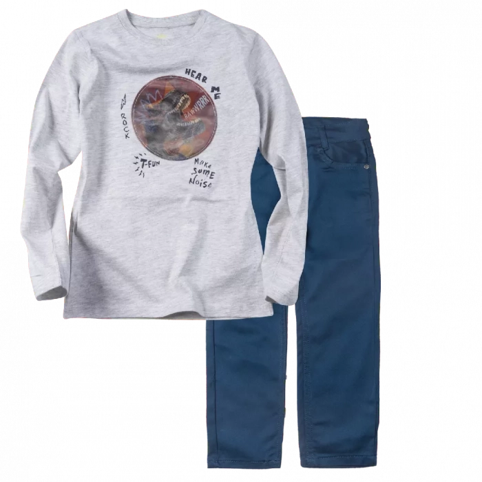 Παιδικ΄μπλούζα Losan για αγόρια Rock γκρι κσθημερινές εποχιακές επώνυμες σχολεία μακρυμάνικες ετών online | Παιδικό παντελόνι για αγόρια Genova2 μπλέ σκούρο 2 (1) 