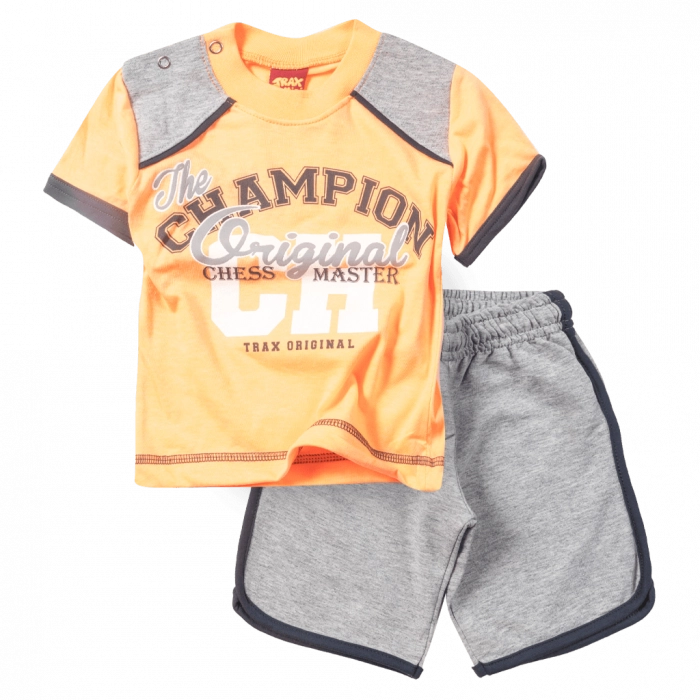 Παιδικό σετ Trax για αγόρια original champion πορτοκαλί καλοκαιρινά σετ μακό με βερμούδα αγοράκια ετών online