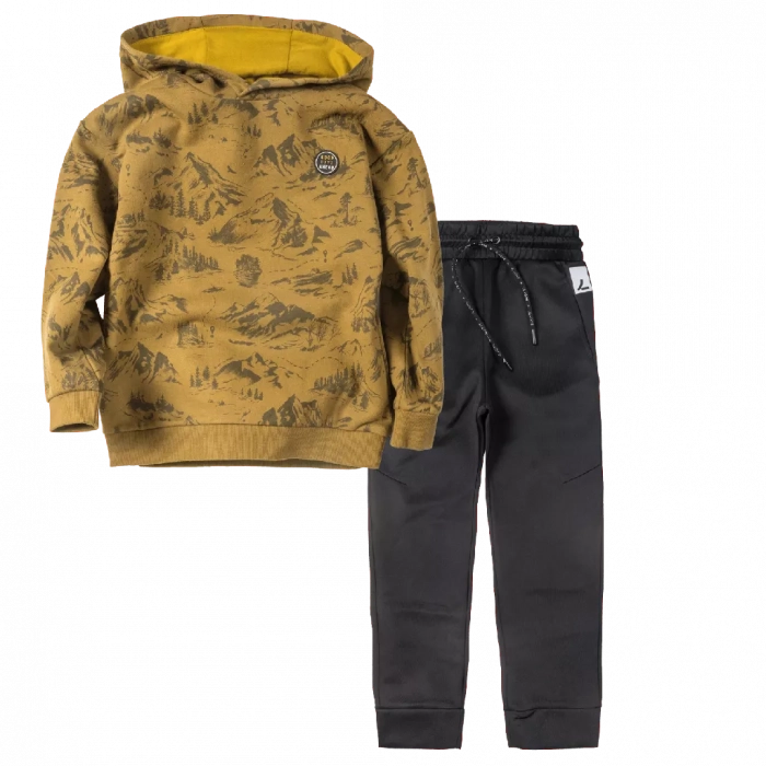 Παιδική μπλούζα Mayoral για αγόρια Good days λαδί αγορίστικες φούτερ  με κουκούλα χειμωνιάτικες΄ετών επώνυμες (1) | Παιδικό παντελόνι φόρμας Losan για αγόρια In Orbit μαύρο καθημερινό άνετο φόρμα σχολείο βόλτα ετών επώνυμο online (1) 