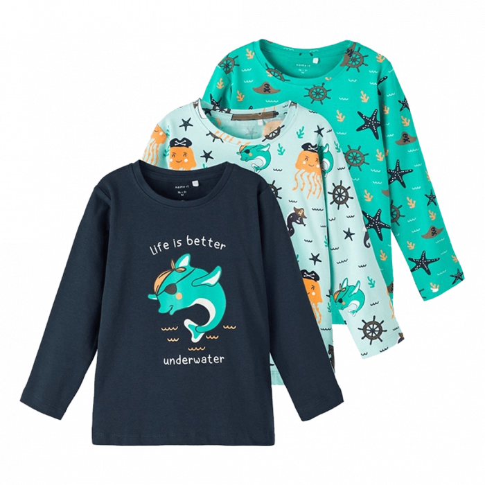 3 παιδικές μπλούζες name it για αγόρια dolphin μακρυμάνικες tshirt για αγοράκια επώνυμα με σχέδια online (1)