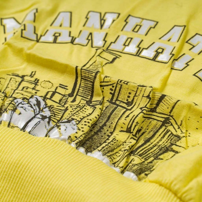 Παιδική μπλούζα ΝΕΚ για κορίτσια Yellow Manhattan κίτρινο μοντέρνο κοριτσίστικο με λάστιχο κοντό ελληνικό ετών online (2)