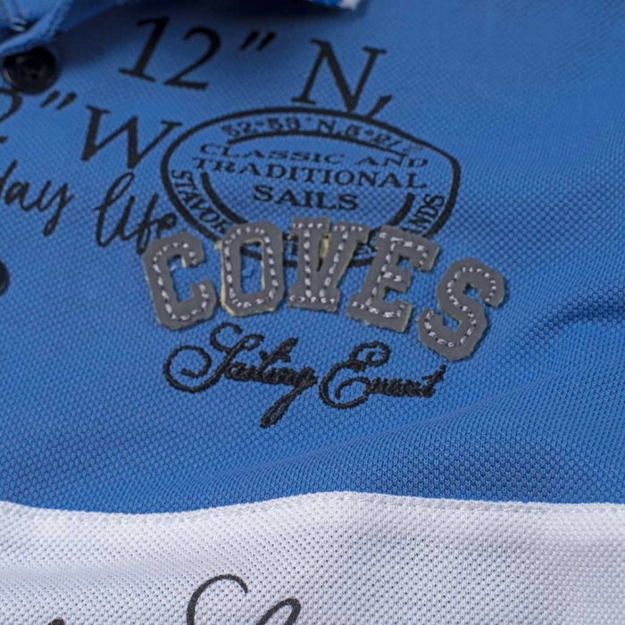 Παιδικό σετ Hashtag για αγόρια Coves μπλε καλοκαιρινά σετ αγορίστικα με βερμούδα polo casual ετών online (2)