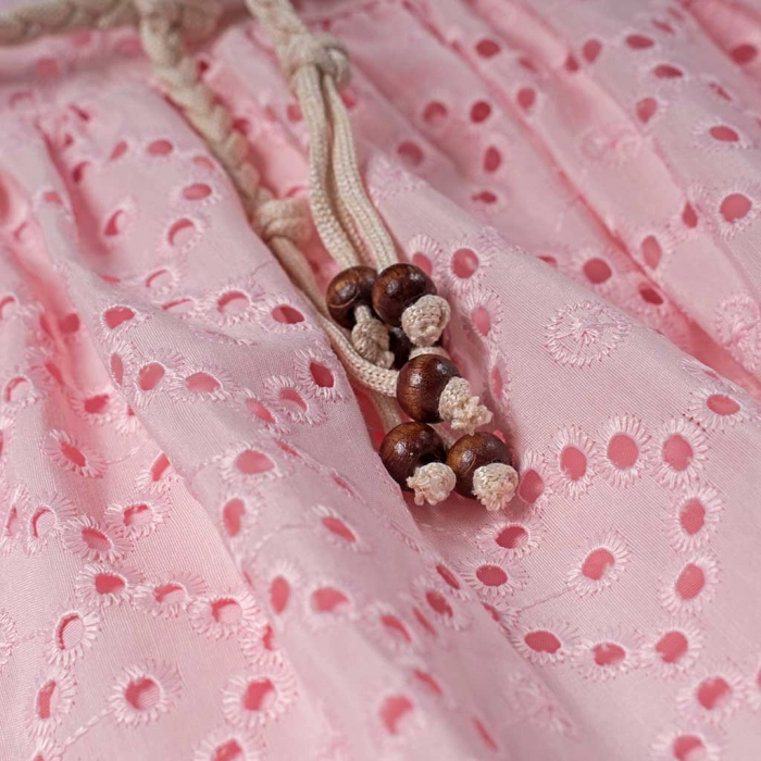 Παιδικό φόρεμα Εβίτα για κορίτσια over the sky ροζ αμπιγέ απλά φορέματα καλοκαιρινά ρομαντικά ετών online (2)