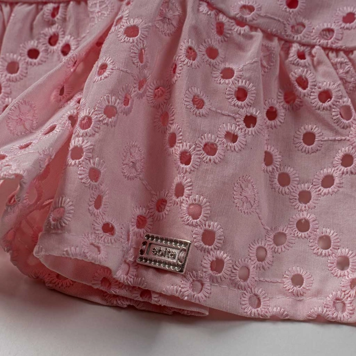 Παιδικό φόρεμα Εβίτα για κορίτσια over the sky ροζ αμπιγέ απλά φορέματα καλοκαιρινά ρομαντικά ετών online (4)