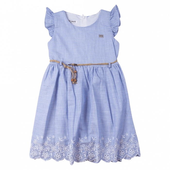 Παιδικό φόρεμα Εβίτα για κορίτσια over the sky γαλάζιο αμπιγέ απλά φορέματα καλοκαιρινά ρομαντικά ετών online