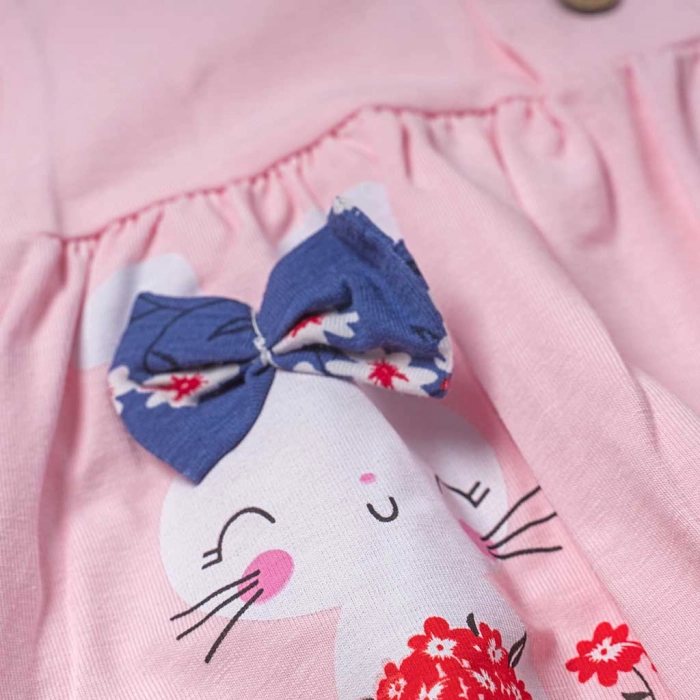 Βρεφικό σετ Εβίτα για κορίτσια Happy Kitty ροζ σετάκια με κολάν καλοκαιρινά καθημερινά online (3)